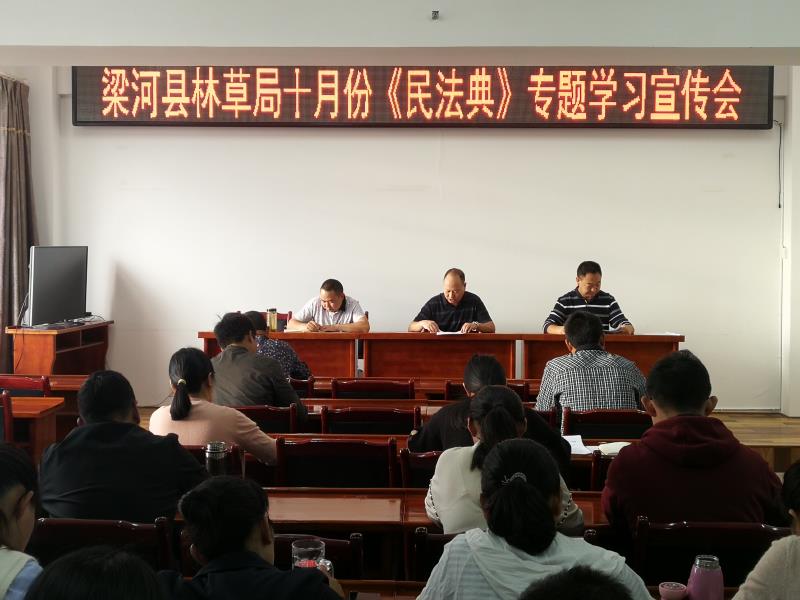 梁河林业和草原局开展十月份民法典专题学习宣传会