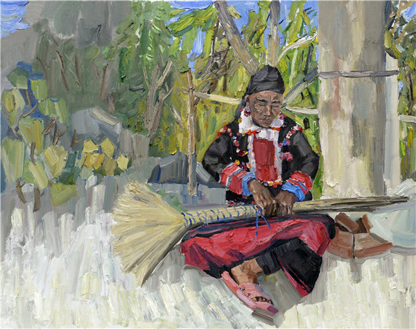 19,编制的幸福，130CM140CM，张越，油画