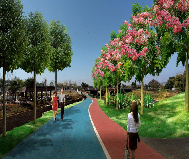 芒市滨河公园绿化美化改造 提升工程效果图